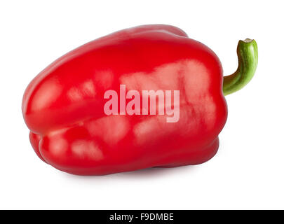 horizontale rote Paprika oder Paprika isoliert auf weißem Hintergrund Stockfoto
