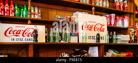 Im Inneren der Biedenharn Coca-Cola Museum Geschichte Erinnerungsstücke im historischen Viertel von Vicksburg, MS Stockfoto