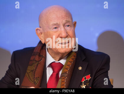 Alexei Leonov, der erste Mensch im Weltraum, besucht die Ankündigung von Stephen Hawking Medaille für Wissenschaftskommunikation Stockfoto