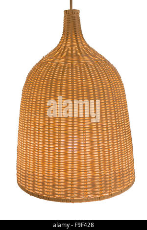 Wicker Lampe isoliert auf weißem Hintergrund Stockfoto