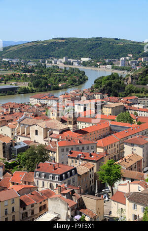 Frankreich Rhône-Alpes Isère Vienne Skyline Luftbild Stockfoto