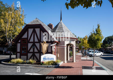 Tourist Information Office, Kopenhagen fahren, Solvang, Ynez Valley, Santa Barbara County, Kalifornien, USA. Stockfoto