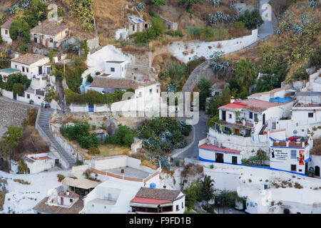 Ansicht des Viertels Sacromonte, Granada, Andalusien, Spanien Stockfoto