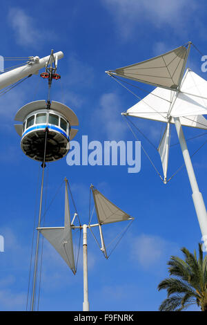 Das Panorama lift im Porto Antico, Hafen von Genua, Genua Stadt, Ligurien, Italien, Europa. Stockfoto