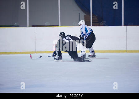 Eishockey-Sport-Spieler in Aktion, Geschäft Comptetition Konzeptes Stockfoto