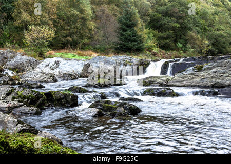 Die rheidol Fluss fließt über den Felsen entlang der Ystwyth Tal in Wales Stockfoto