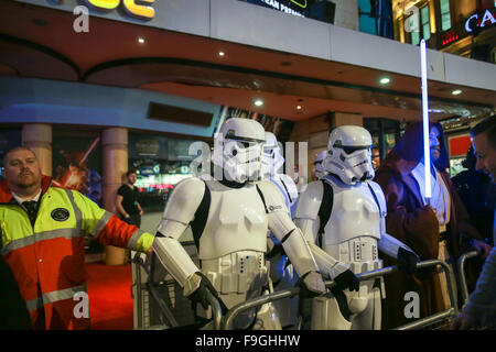 London, UK premiere 16. Dezember 2015 StarWars Force erwacht im Londoner Leicester Square. Copyright Carol Moir/Alamy Live News Stockfoto