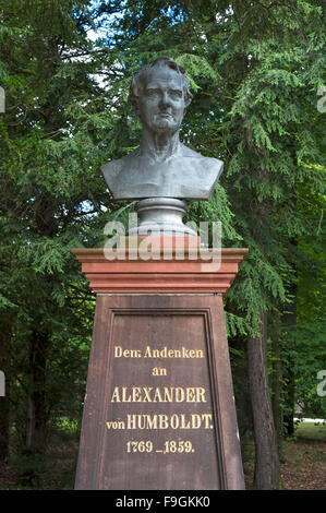 Büste in Erinnerung an Alexander von Humboldt, Stadt-Park, Görlitz, Oberlausitz, Sachsen, Deutschland Stockfoto
