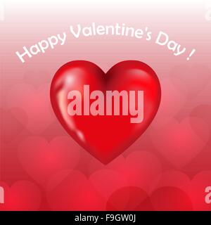 Abbildung mit einem roten Valentine Herzen Stock Vektor