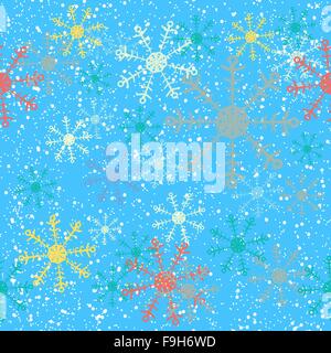 Nahtlose Hintergrund Weihnachten mit Schneeflocken Stock Vektor