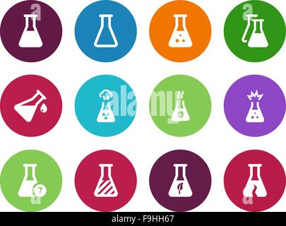 Biologie Rohr Kreis Symbole auf weißem Hintergrund. Stock Vektor
