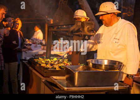 Küchenchef Pascal Gode hält Vorlesungen an der BBQ Bootcamp, Alisal Guest Ranch, Solvang, Kalifornien Stockfoto