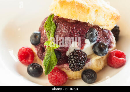 gemischte Beeren Erdbeer, saftigen Cafe, Solvang, Kalifornien Stockfoto