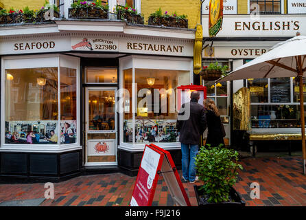 Englisch Fischrestaurant, Gassen, Brighton, Sussex, UK Stockfoto
