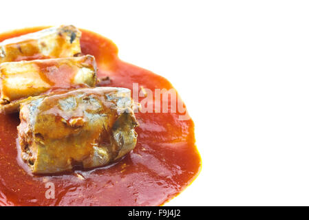 Fischkonserven-Tomatensauce Stockfoto