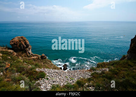 Steilküste des Kap Kaliakra, Sommer, Bulgarien, Schwarzes Meer Stockfoto