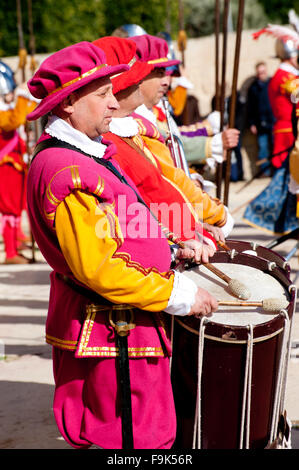 In Guardia Parade in der Stadt Birgu (Vittoriosa) schildert Re-Enactment die Inspektion von St. Johns Cavalier Stockfoto