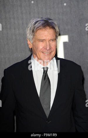 London, UK. 16. Dezember 2015. Harrison Ford, die Teilnahme an der Europa-Premiere von THE STAR WARS: THE FORC erwacht am Londoner Leicester Square Odeon, reich und Vue Kinos 16. December2015 Credit: Peter Phillips/Alamy Live News Stockfoto