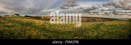 Whitehawk neolithisch Causewayed Gehäuse mit Blick auf Brighton, East Sussex, UK Stockfoto