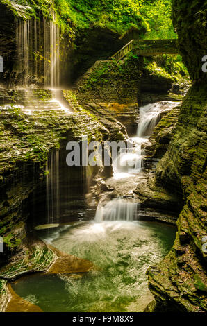 Rainbow Falls in Watkins Glen, New York Stockfoto