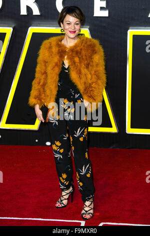 London, UK. 16. Dezember 2015. Helen McCrory besucht die Europäische Premiere von "Star Wars: das Erwachen der macht am Leicester Square am 16. Dezember 2015 in London/Picture Alliance Credit: Dpa picture-Alliance/Alamy Live News Stockfoto