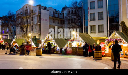 Weihnachtsmarkt in Varna, Bulgarien Stockfoto