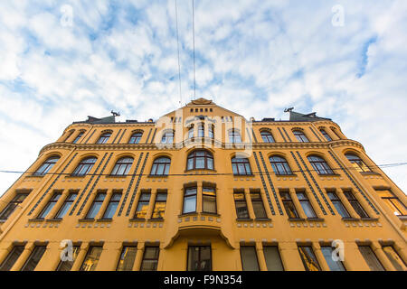 Eines der Gebäude in der Altstadt von Riga, Lettland. Stockfoto