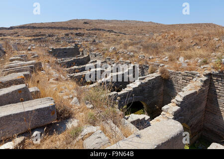 Archäologische Stätte auf der Insel Delos, in der Nähe von Mykonos Stockfoto