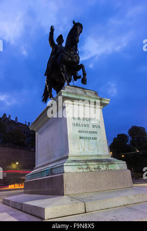 Statue von General Dufour in Genf in der Schweiz Stockfoto