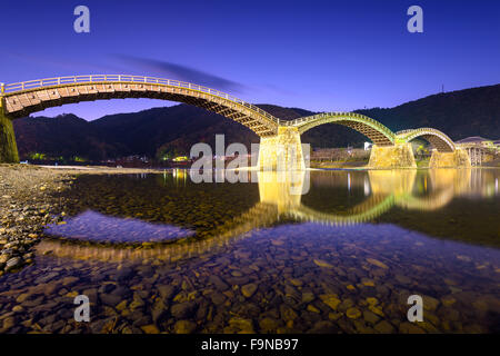 Kintai-Brücke in Iwakuni, Hiroshima, Jpapan. Stockfoto