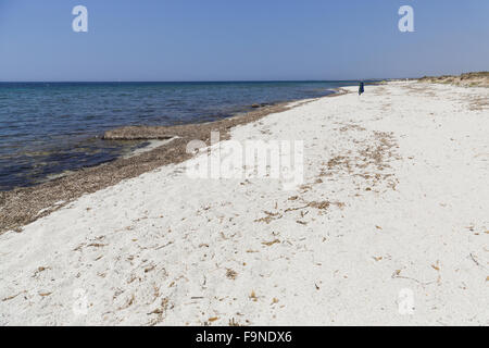 Der Quarz Strand von ist Arutas in Sardinien, Italien. Stockfoto