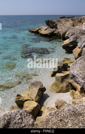 Der Quarz Strand von ist Arutas in Sardinien, Italien. Stockfoto