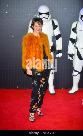 Helen McCrory in STAR WARS: die Kraft erwacht, Europapremiere am Leicester Square in London am 16. Dezember Stockfoto