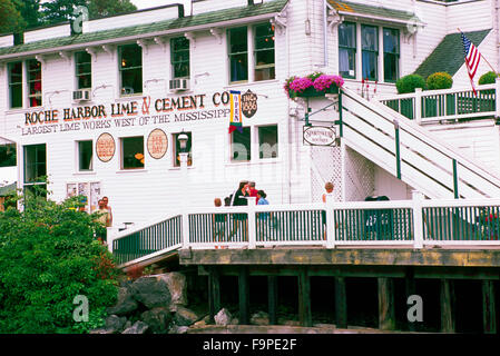 San Juan Island, Bundesstaat Washington, USA - historische Roche Harbor Kalk & Cement Gebäude, San Juan Inseln Stockfoto