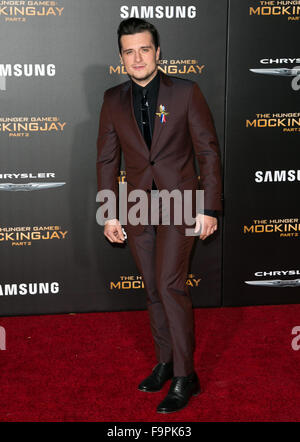 Prominenz besucht Premiere von Lionsgate "The Hunger Games: Mockingjay - Teil 2: Microsoft Theater.  Mitwirkende: Josh Hutcherson wo: Los Angeles, California, Vereinigte Staaten von Amerika bei: 17. November 2015 Stockfoto