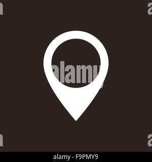 Kartensymbol Zeiger auf dunklem Hintergrund Stockfoto