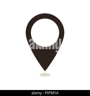 Karte Zeigersymbol isoliert auf weißem Hintergrund Stockfoto