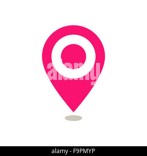 Karte Zeigersymbol isoliert auf weißem Hintergrund Stockfoto