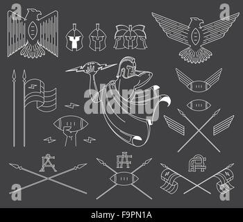 Vektor-American Footballl-Bundle-set Stock Vektor
