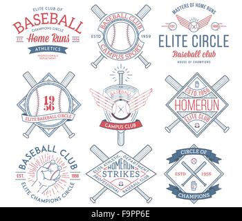 Vektor-Baseball-Abzeichen und Symbole Stock Vektor