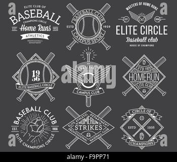 Vektor-Baseball-Abzeichen und Symbole Stock Vektor