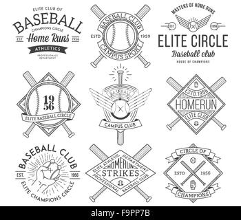 Vektor-Baseball-Abzeichen und Symbole Stock Vektor