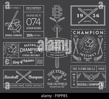 Vektor-Baseball-Abzeichen und Symbole Stock Vektor