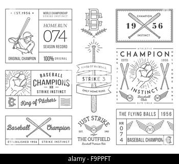 Vektor-Baseball-Abzeichen und Symbole Stock Vektor