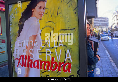 Bushaltestelle in Gran Vía de Colón.Granada. Andalusien, Spanien Stockfoto