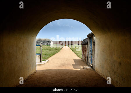 Eingangstor zum alten holländischen Fort in Sadras aus Chennai, Indien Stockfoto