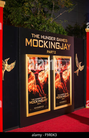 Prominenz besucht Premiere von Lionsgate "The Hunger Games: Mockingjay - Teil 2: Microsoft Theater.  Mitwirkende: Atmosphäre wo: Los Angeles, California, Vereinigte Staaten von Amerika bei: 17. November 2015 Stockfoto