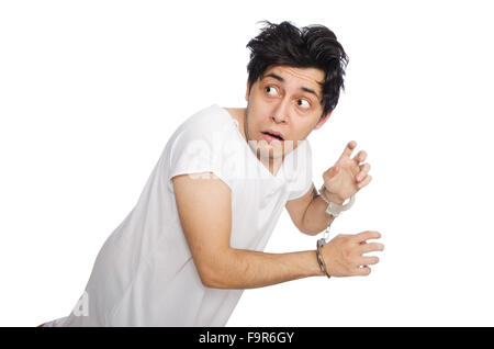 Lustige Mann leidet unter psychischen Störungen Stockfoto