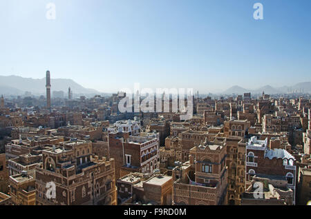 Die alte Stadt von Sana ' a, der ältesten kontinuierlich bewohnten und besiedelte Stadt der Welt, Jemen, UNESCO-Weltkulturerbe Stockfoto