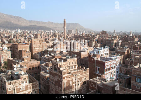 Die alte Stadt von Sana ' a, der ältesten kontinuierlich bewohnten und besiedelte Stadt der Welt, Jemen, UNESCO-Weltkulturerbe Stockfoto